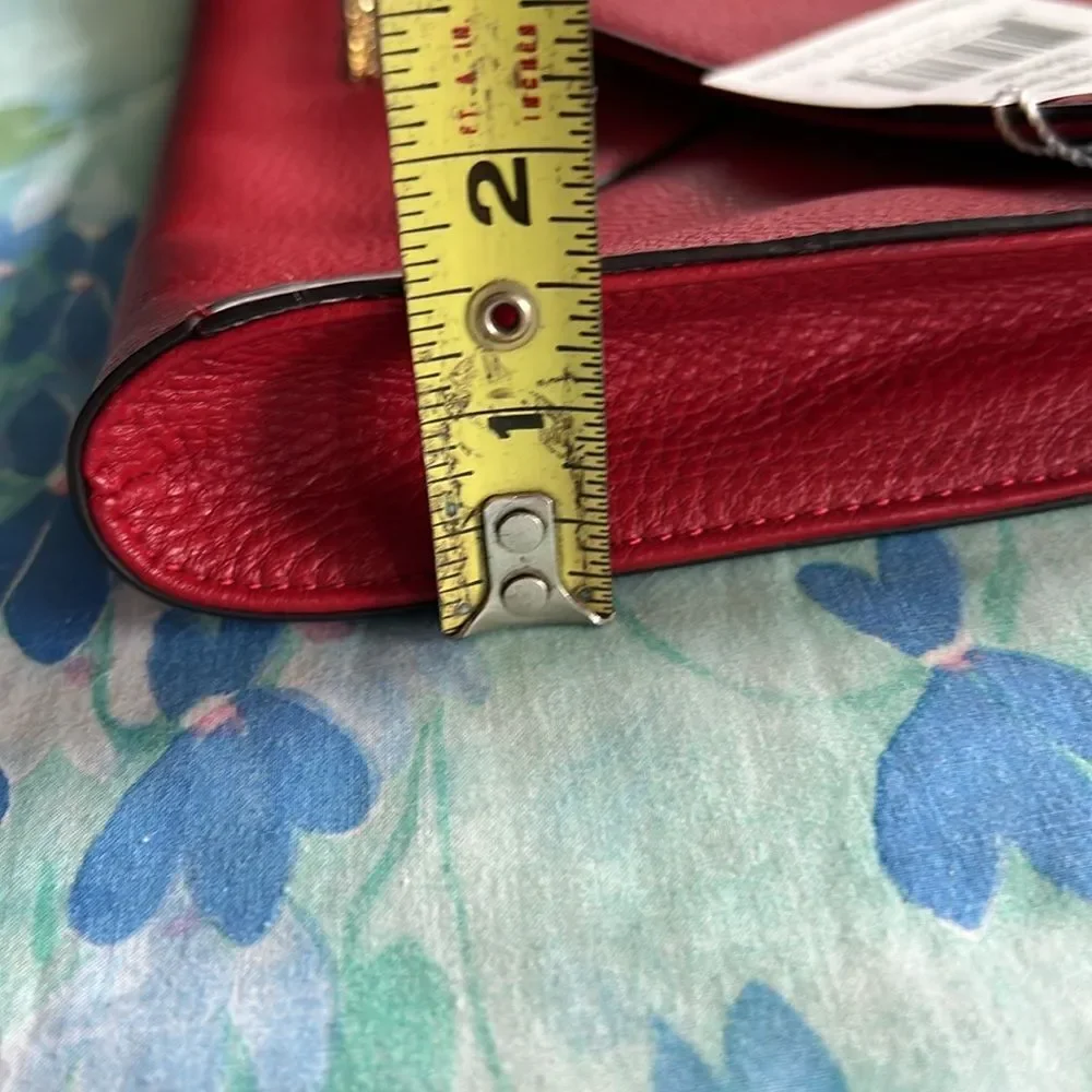 Vera Bradley Harper Leather Envelope Shoulder ClutchTango Red